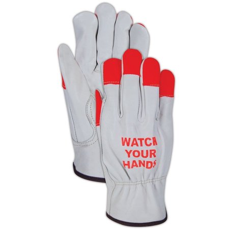 MAGID RoadMaster B6540EHVO Leather Drivers Gloves with HiViz Fingertips, XL, 12PK B6540EHVO-XL